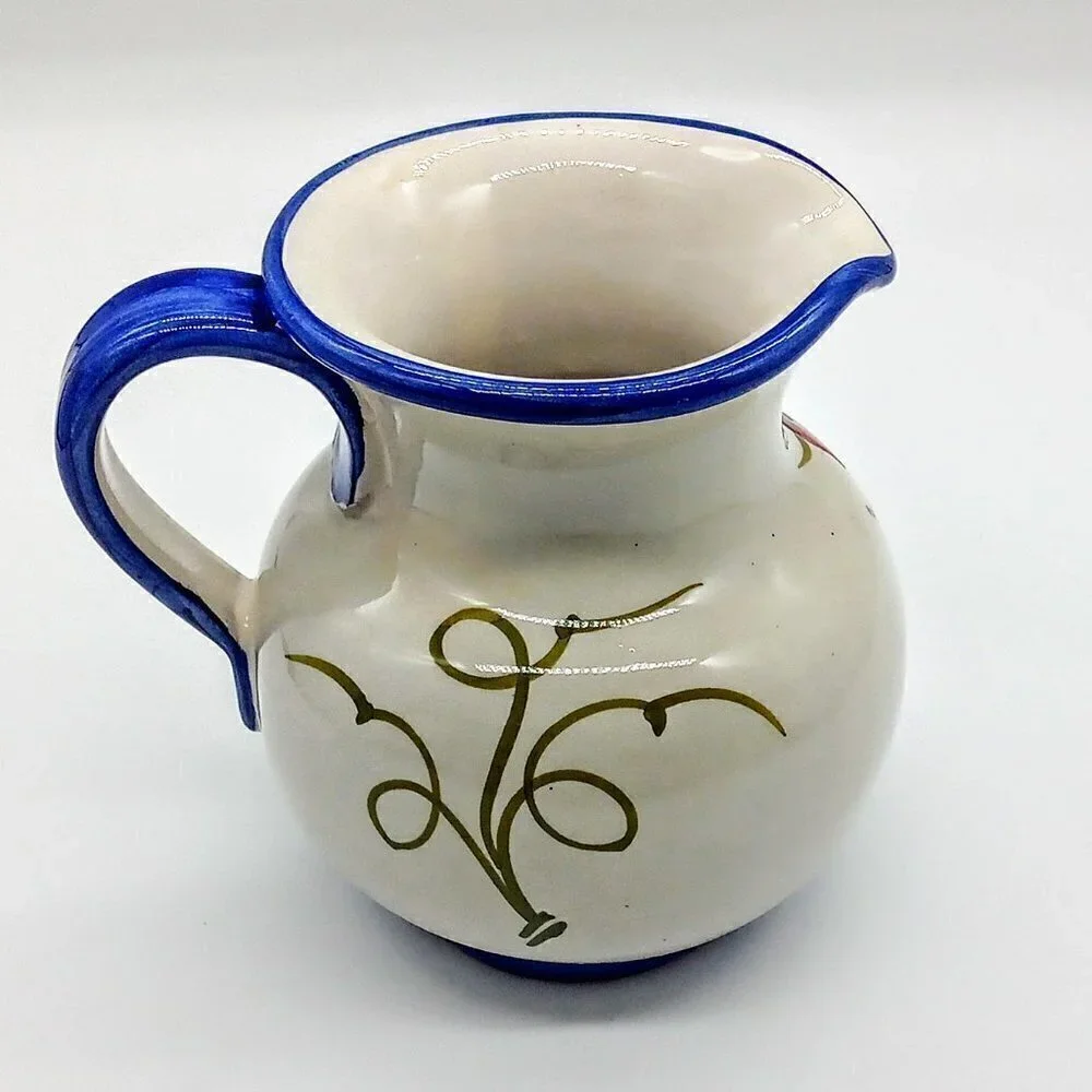 Hand-Painted Italian Grapes Small Ceramic Pitcher